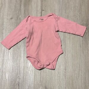 Chick Pea Pink Long Sleeve Baby Bodysuit